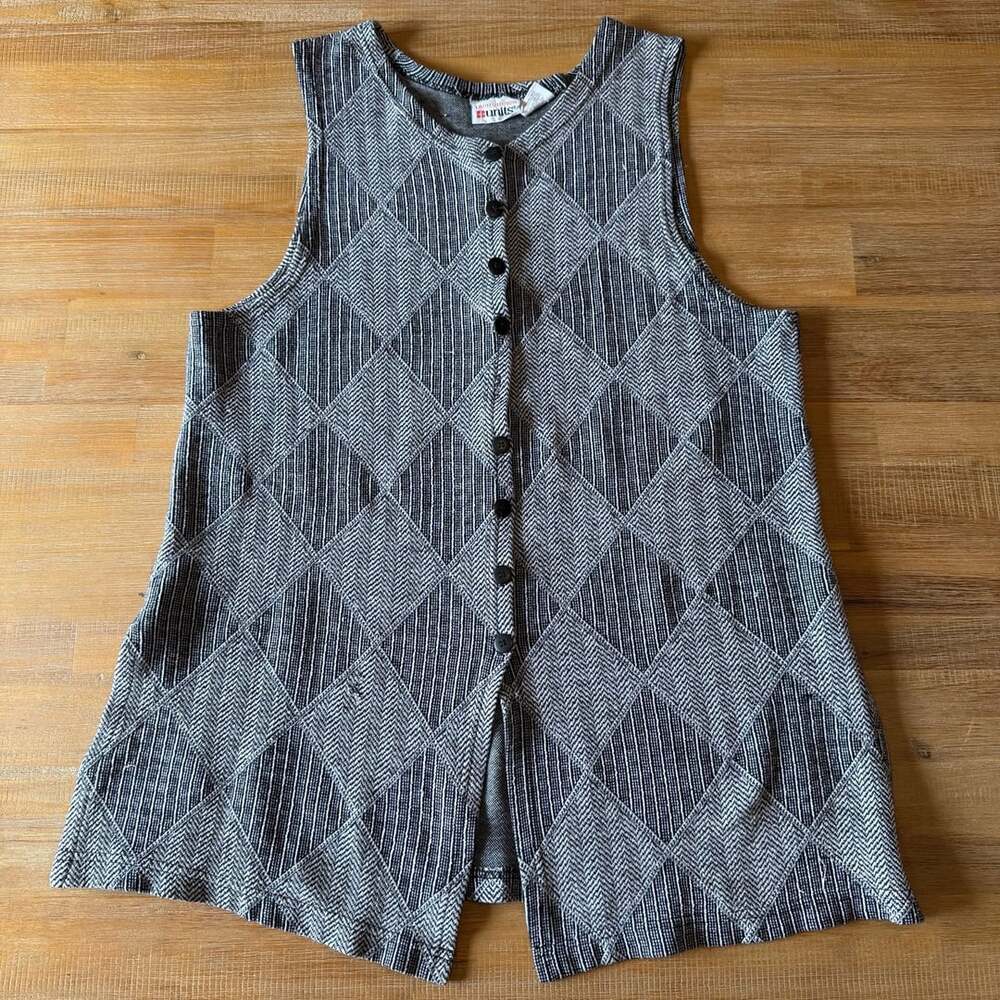 Vintage Limited Edition Units Black White Diamond Vest Sz M